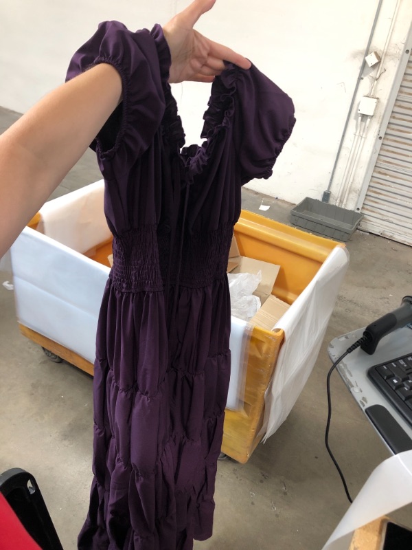 Photo 1 of Dark purple women long dress 
SIZE: Not available *it could fit large, it stretches*