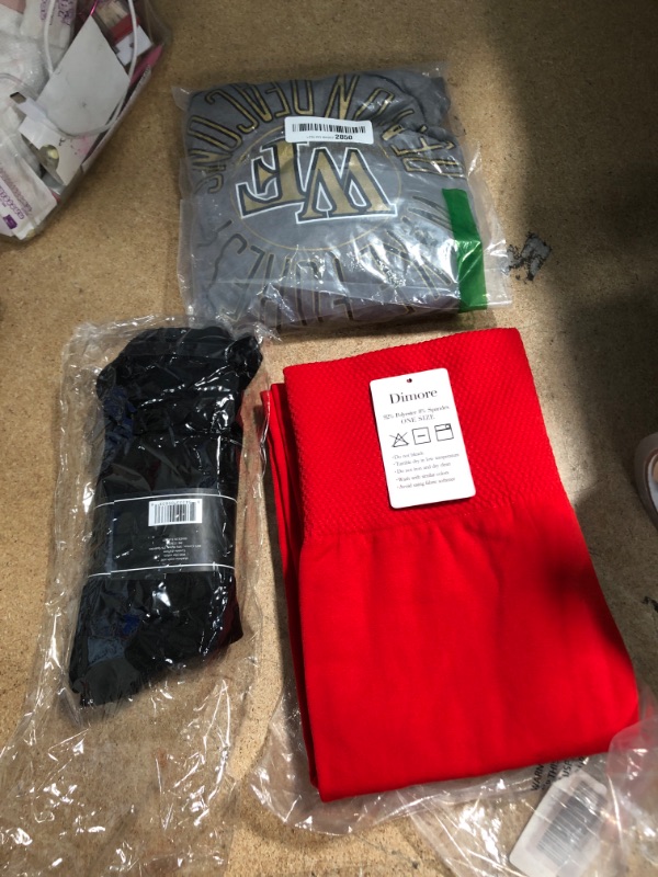 Photo 1 of *4 Pack of Mid-Calf Ribbed Socks with Arch Support for School Uniform, Sports, AFO Etc. (6+ Years, Black)
*Dimore legging red one size