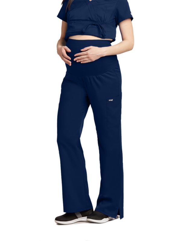 Photo 1 of Grey's Anatomy Maternity Pant for Women– Flare Leg Medical Scrub Pant Indigo M
