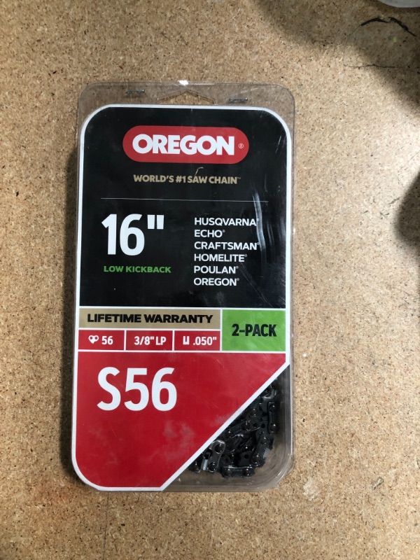 Photo 1 of 16 in. Chainsaw Chain for Bar Fits Makita, Echo, Husqvarna, Craftsman, Poulan and More (2-Pack)