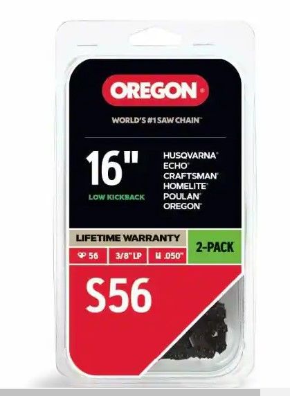 Photo 1 of 16 in. Chainsaw Chain for Bar Fits Makita, Echo, Husqvarna, Craftsman, Poulan and More (2-Pack)