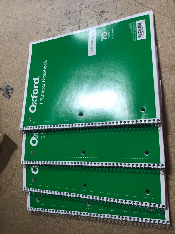 Photo 3 of 4 pack Oxford Spiral Notebook College Ruled Green 