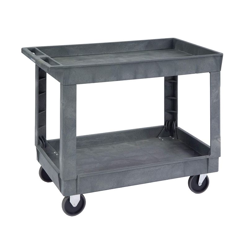 Photo 1 of ***PARTS ONLY***  Deep Well Utility Cart, Plastic, 2 Shelves, 500 lb. Capacity, Gray