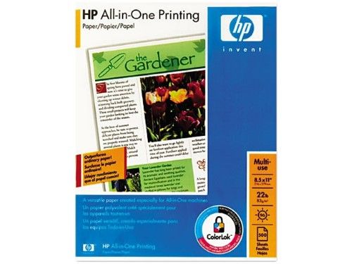 Photo 1 of HP All-in-One Multi-Use Print & Copy Paper, Letter Size (8 1/2" X 11"), 22 Lb, White, Ream of 500 Sheets
