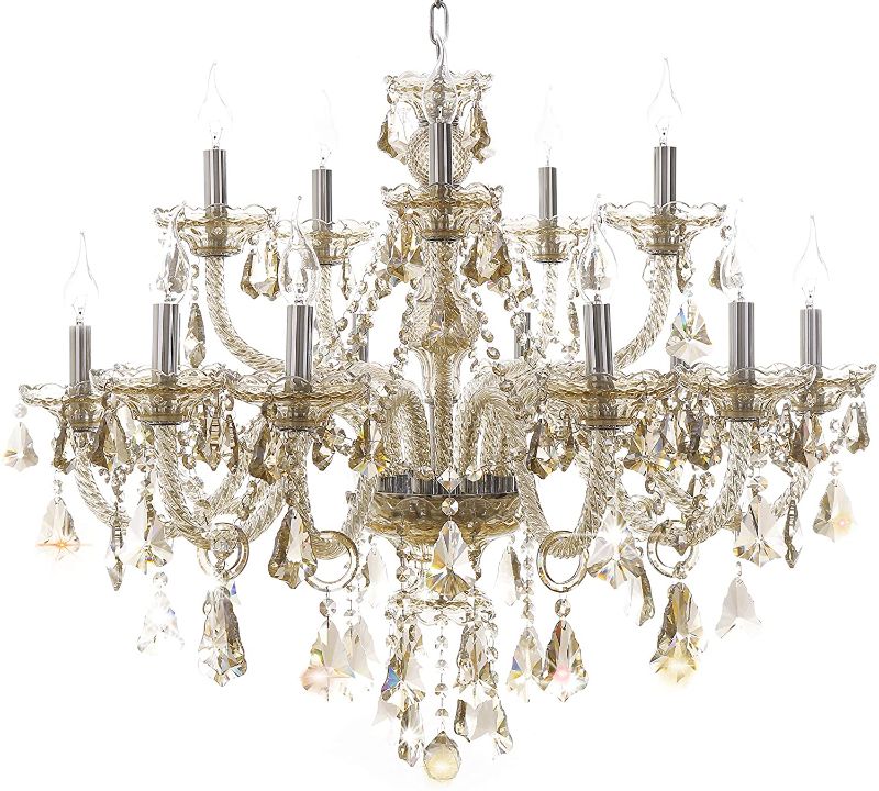 Photo 1 of *USED*-Generic Island Lights Crystals Chandelier 15 Lights Ceiling Fixtures Color Cognac ¡­
