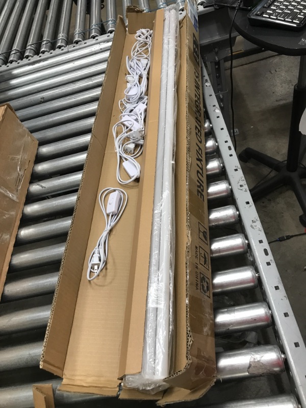 Photo 1 of (Pack of 6) Barrina LED T5 Inte grated Single Fixture, 3FT, 6500K (Super Bright White), Utility Shop Light, Ceiling and Under Cabinet Light