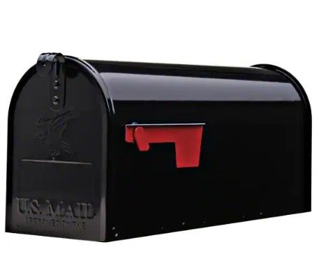 Photo 1 of **HAS MINOR BENT**
Gibraltar Mailboxes Elite Black, Medium, Steel, Post Mount Mailbox.