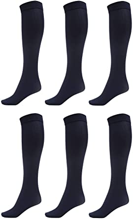 Photo 1 of Daresay Women Trouser Socks with Comfort Band Stretchy Spandex Opaque Knee High 6 Pack SIZE 9-11
