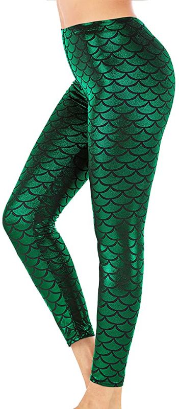 Photo 1 of Alaroo Halloween Shiny Fish Scale Mermaid Leggings for Women Pants 2XL
