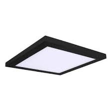 Photo 1 of Square Slim Disk Length 13 in. Black Square Fixture New Construction Recessed Integrated Led Trim Kit
