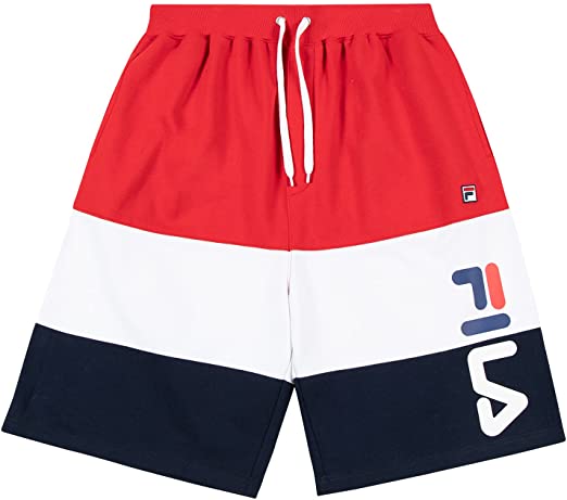 Photo 1 of Fila Men Big & Tall French Terry Sweat Shorts for Men, Red White Navy, 4X
