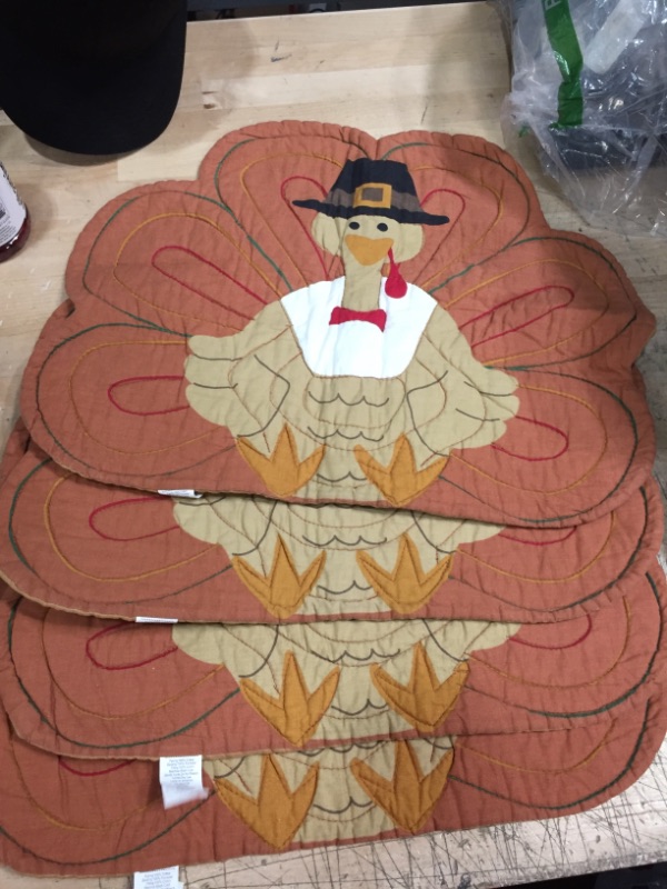 Photo 1 of (4 Pack) Turkey Shaped Placemat