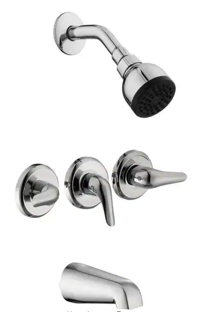 Photo 1 of 
Glacier Bay
Aragon 3-Handle 1-Spray Tub and Shower Faucet in Chrome (Valve Included)