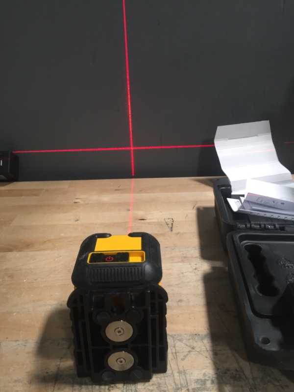 Photo 4 of DEWALT
40 ft. Red Self-Leveling Cross Line Laser Level with (2) AA Batteries & Case
