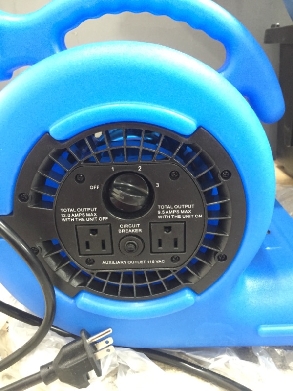 Photo 3 of B-Air
1/4 HP Air Mover Blower Fan for Water Damage Restoration Carpet Dryer Floor Home and Plumbing Use in Blue
