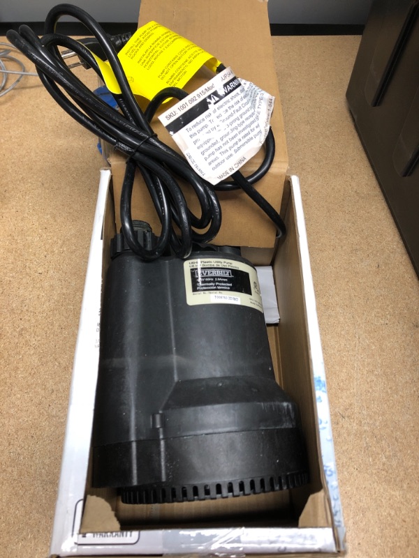 Photo 2 of 1/6 HP Plastic Submersible Utility Pump
