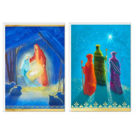 Photo 1 of 3 PACK Image Arts Boxed Religious Christmas Cards Assortment, Painted Nativity (4 Designs, 24 Cards and Envelopes)
