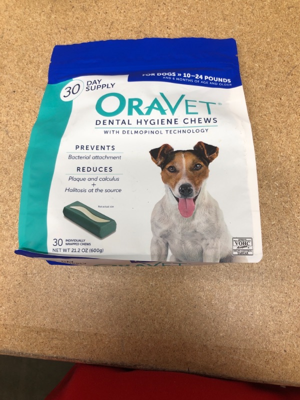 Photo 2 of **NON-REFUNDABLE***
BEST BY 9/24/22
Merial Oravet Dental Hygiene Chew For Dogs (10-24 Lbs), Dental Treats For Dogs, 30 Count
