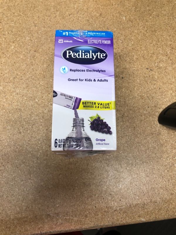 Photo 2 of ***NON-REFUNDABLE***
BEST BY 7/01/22
Pedialyte Electrolyte Powder, Grape, Electrolyte Hydration Drink, 0.6 oz Powder Packs, 18 Count