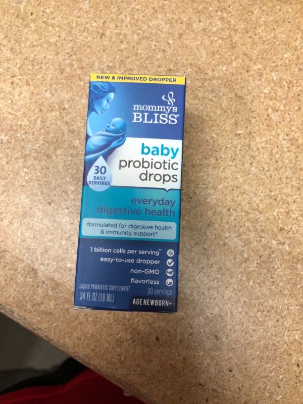 Photo 2 of ***NON-REFUNDABLE***
EXP 01/24
Mommy's Bliss Baby Probiotic Drops Everyday - Gas, Constipation, Colic Symptom Relief - Newborns & Up - Natural, Flavorless, 0.34 Fl Oz

