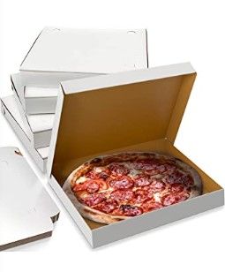 Photo 1 of 10" Length x 10" Width x 1.5" Depth Clay Coated White Extra Thin Lock Corner Pizza Box by MT Products (10 Pieces)
