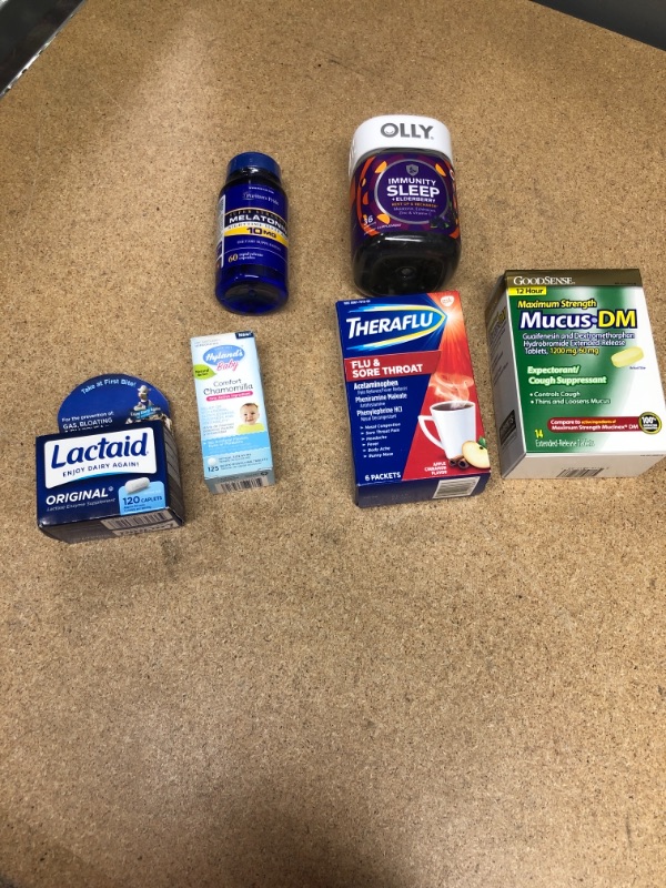 Photo 7 of ***non-refundable***
over the counter supplements/medicine bundle
OLLY Immunity Sleep + Elderberry - 36.0 Ea(exp 6/23),Puritan's Pride Melatonin 10 Mg | 60 Capsules(exp 9/23),GoodSense Maximum Strength Mucus DM, Expectorant and Cough Suppressant Extended-