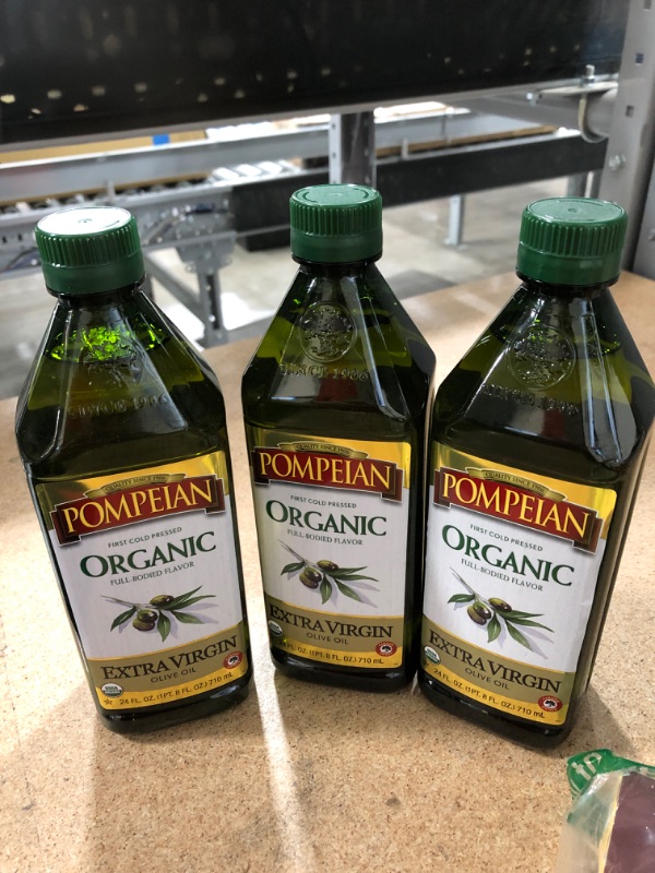 Photo 2 of Pompeian USDA Organic Robust Extra Virgin Olive Oil, First Cold Pressed, Full-Bodied Flavor, Perfect for Salad Dressings & Marinades, 24 FL. OZ.
*NOT REFUNDABLE*COMES WITH 3*
BEST BY 07/2022