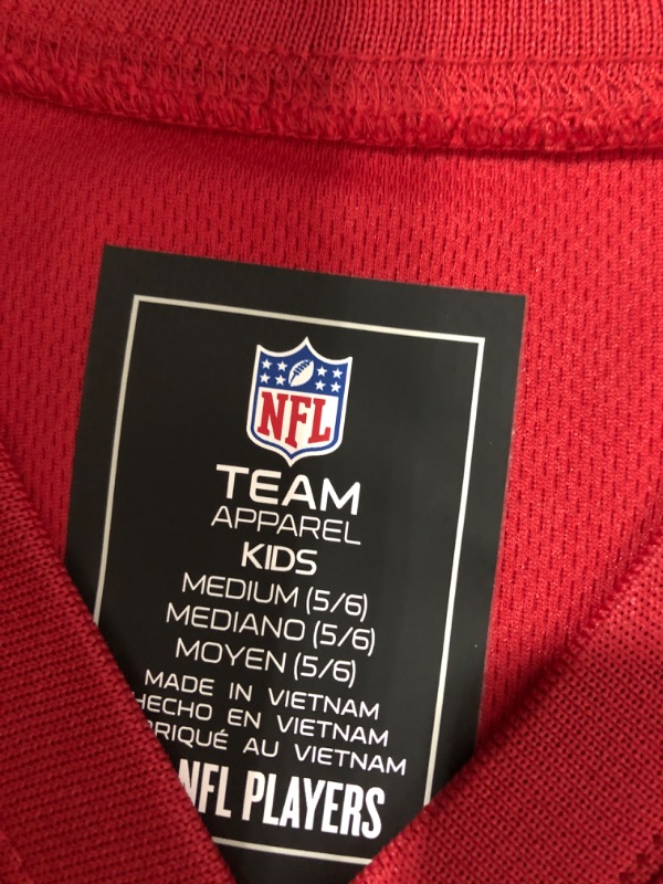 Photo 3 of 49ers nfl red shirt number 10 
SIZE: 5/6 Kids