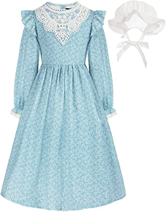 Photo 1 of SCARLET DARKNESS Girl Pioneer Dress Colonial Prairie Dresses for Girls 12Y
