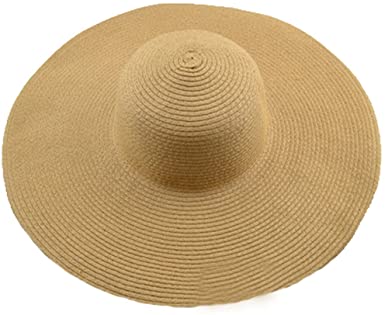 Photo 1 of AngelCity Brides Womens Beach Hat Striped Straw Sun Hat Floppy Big Brim Hat
