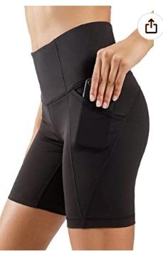 Photo 1 of High Waist Yoga Shorts For Women Black 3 Pack Medium 