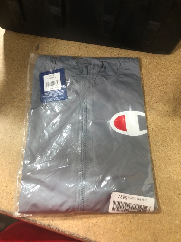 Photo 2 of Champion Boy's Colorblock Zip Front Windbreaker Grey/Black Large 