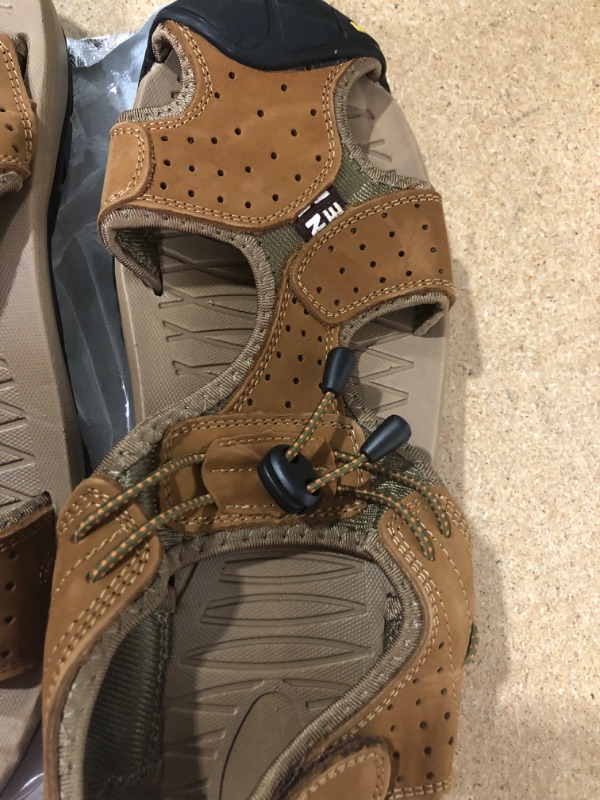 Photo 1 of Asifn Closed Toe Men Outdoor Hiking Sandals Water Shoes Slides Traveling Walking Fishermen Leather Climbing Summer Brown 12