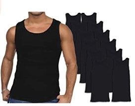 Photo 1 of Andrew Scott Men's 12 Pack Color Tank Top A Shirt Black 6XL