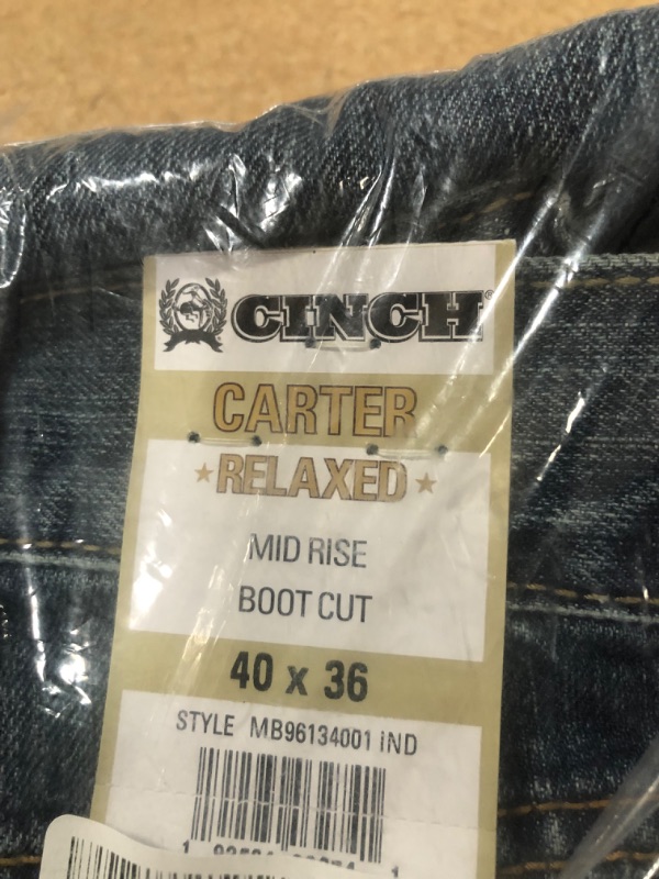 Photo 3 of Cinch Men's White Label Relaxed Fit Jean 40W 36L Stonewash 