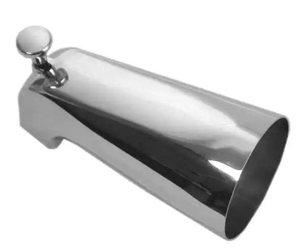 Photo 1 of 5 in. Bathroom Tub Spout with Front Diverter, Chrome
