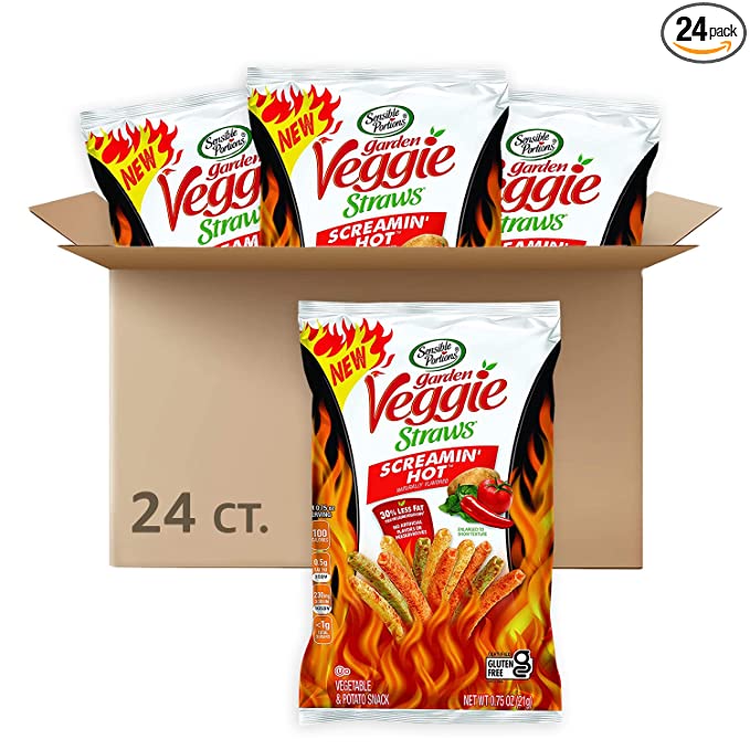 Photo 1 of *** EXP: 12 MAY 22***    *** NON-REFUNDABLE***   *** SOLD AS IS***
Sensible Portions Garden Veggie Straws, Screamin' Hot, 0.75 Oz (Pack of 24)
