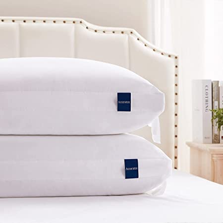 Photo 1 of ACCURATEX Memory Foam Pillows for Sleeping Queen Size Set of 2, Shredded Adjustable Firm Pillow with Soft Down Alternative Fill Cotton Cover, Luxury Gusseted Bed Pillows for Side Back Sleepers
