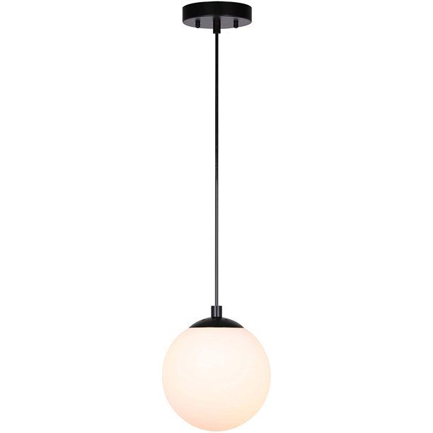 Photo 1 of XiNBEi Lighting Pendant Lighting 1 Light Globe Pendant Light, Modern Adjustable Kitchen Hanging Ceiling Light Matte Black Finish
