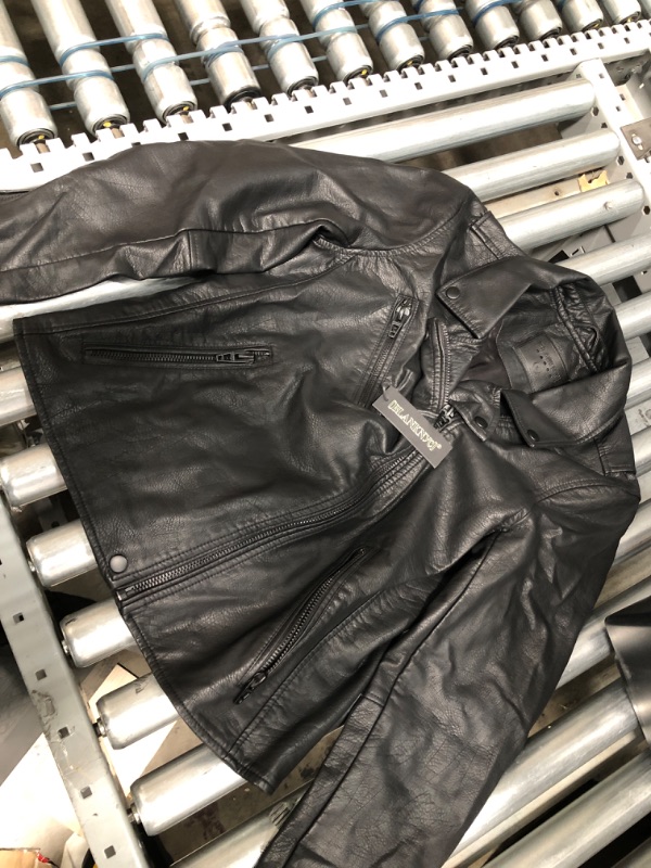 Photo 2 of [BLANKNYC] Womens Luxury Clothing Semi Fitted Vegan Leather Motorcycle Jacket vL
