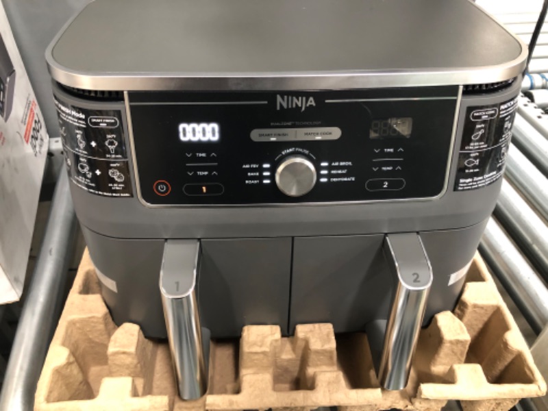 Photo 3 of Ninja Foodi 10 Qt. XL Dualzone, 2-Basket Air Fryer with 6 Functions, Multicolor
