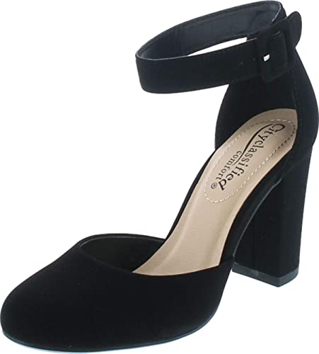 Photo 1 of City Classified Women's Comfort Foam Closed Toe Dress Pump Ankle Strap Block Heel size 9
