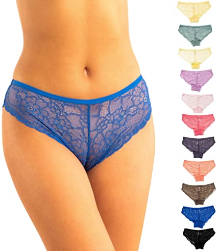 Photo 1 of Alyce Ives Intimates 12 Pack Womens Lace Bikini Assorted Colors - 2 PACKS SIZE SMALL