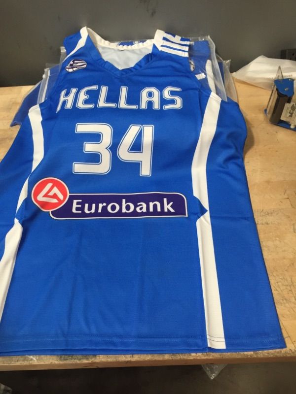 Photo 2 of Kooy Giannis Hellas Greek #34 Basketball Jersey Men Stitched No Brands SIZE LARGE