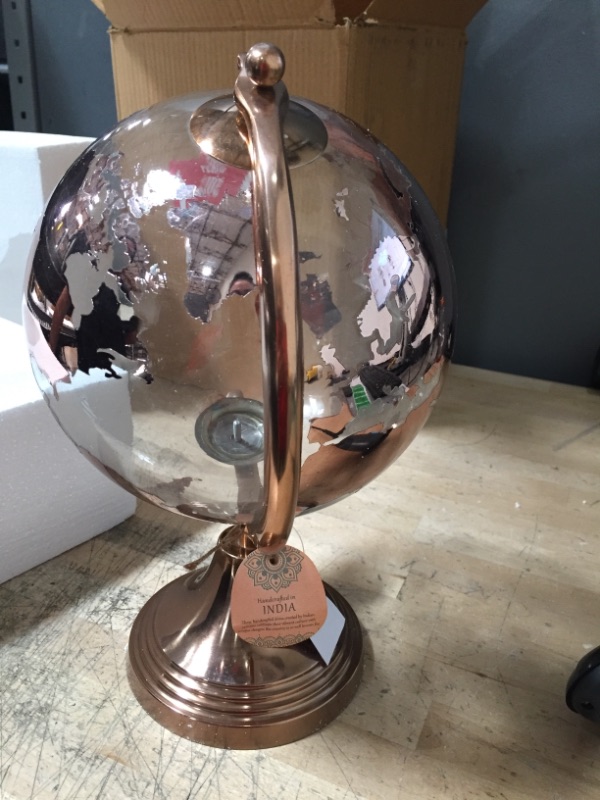 Photo 2 of 13 in. Copper Glass Traditional Decorative Globe