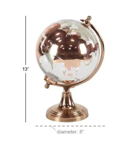 Photo 1 of 13 in. Copper Glass Traditional Decorative Globe