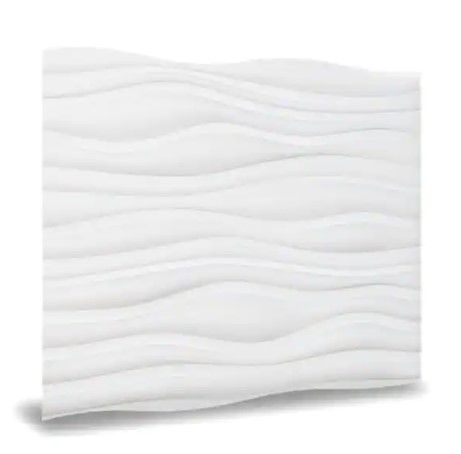 Photo 1 of 2 BOXES INNOVERA DECOR BY PALRAM 24'' x 24'' Dunes PVC Seamless 3D Wall Panels in White 9-Pieces