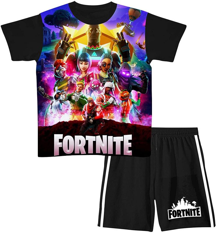 Photo 2 of Epic Games Fortnite Short Sleeve T-Shirt & Shorts Set Outfits 2 Piece Summer Tee Tops for Boys Girls Size Large 