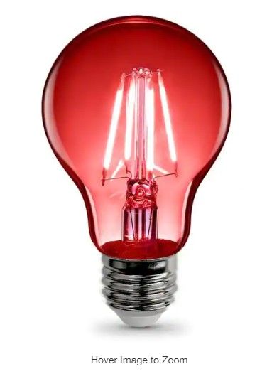 Photo 1 of 25-Watt Equivalent A19 Medium E26 Base Dimmable Filament LED Light Bulb Red Colored Clear Glass (1-Bulb)
SET OF 6