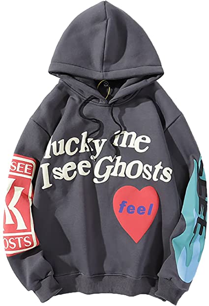 Photo 1 of  Succe Lucky Me I See Ghosts Mens Pullover Hoodie Womens Fashion Sweatshirt size XL 